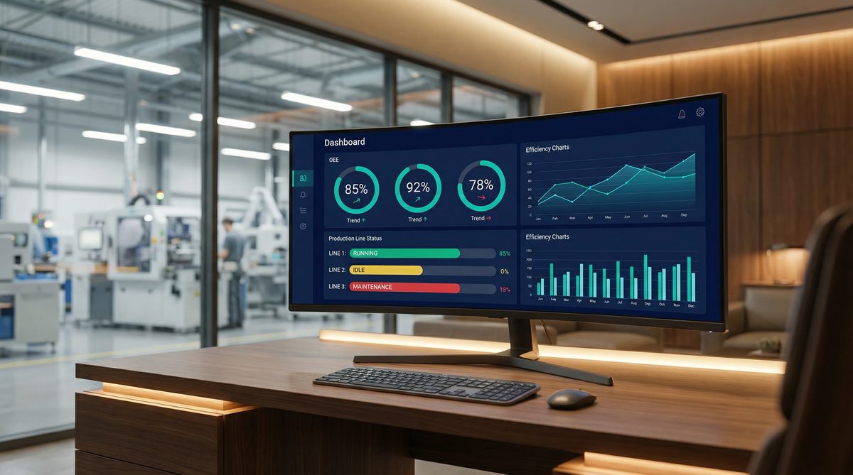Dashboard eFact em monitor executivo